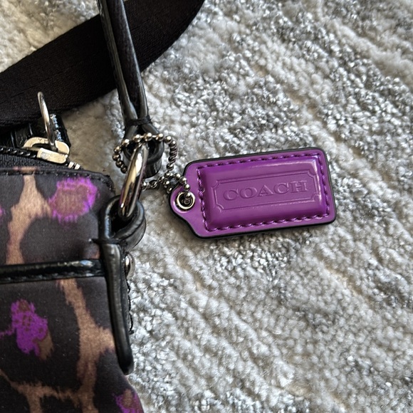 Coach NWT purple ocelot animal print cross body bag - Picture 2 of 9
